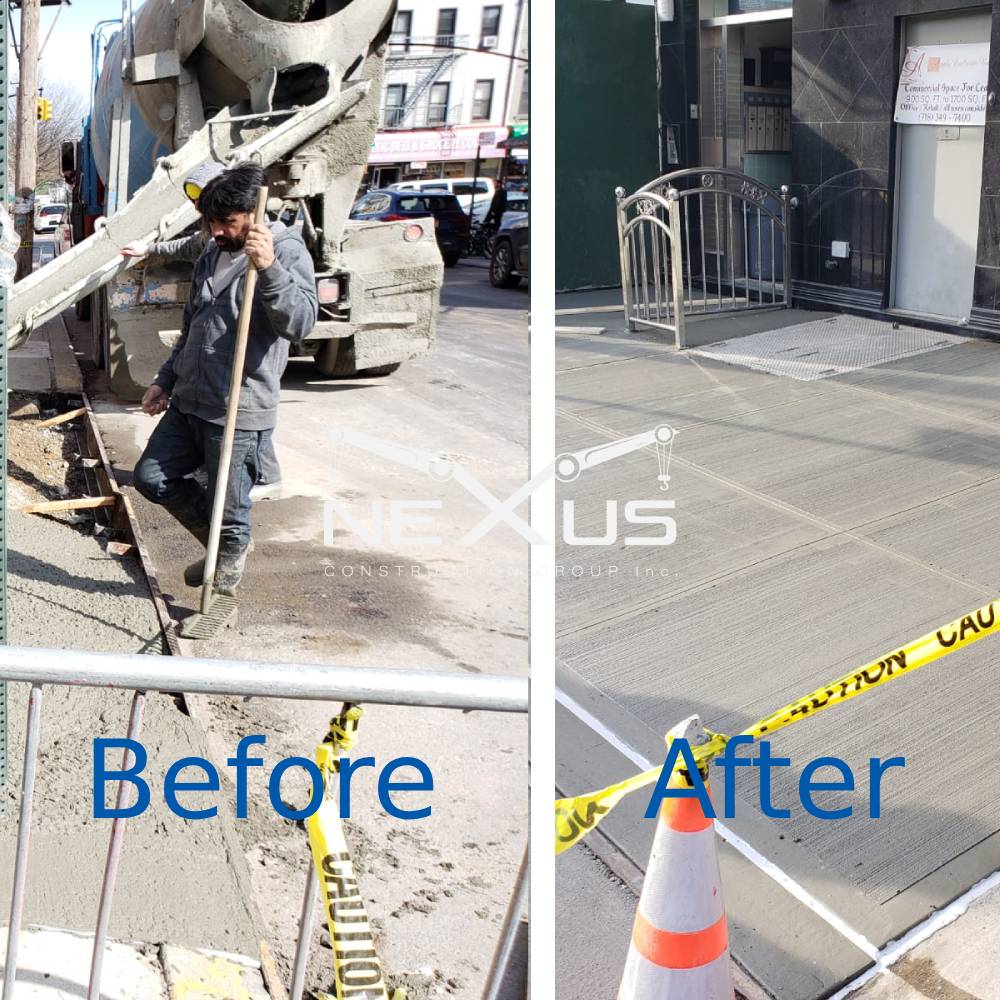 Fully repaired sidewalk after Nexus Construction Group project